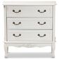Baxton Studio Gabrielle 3-Drawer Storage Cabinet in White, , large