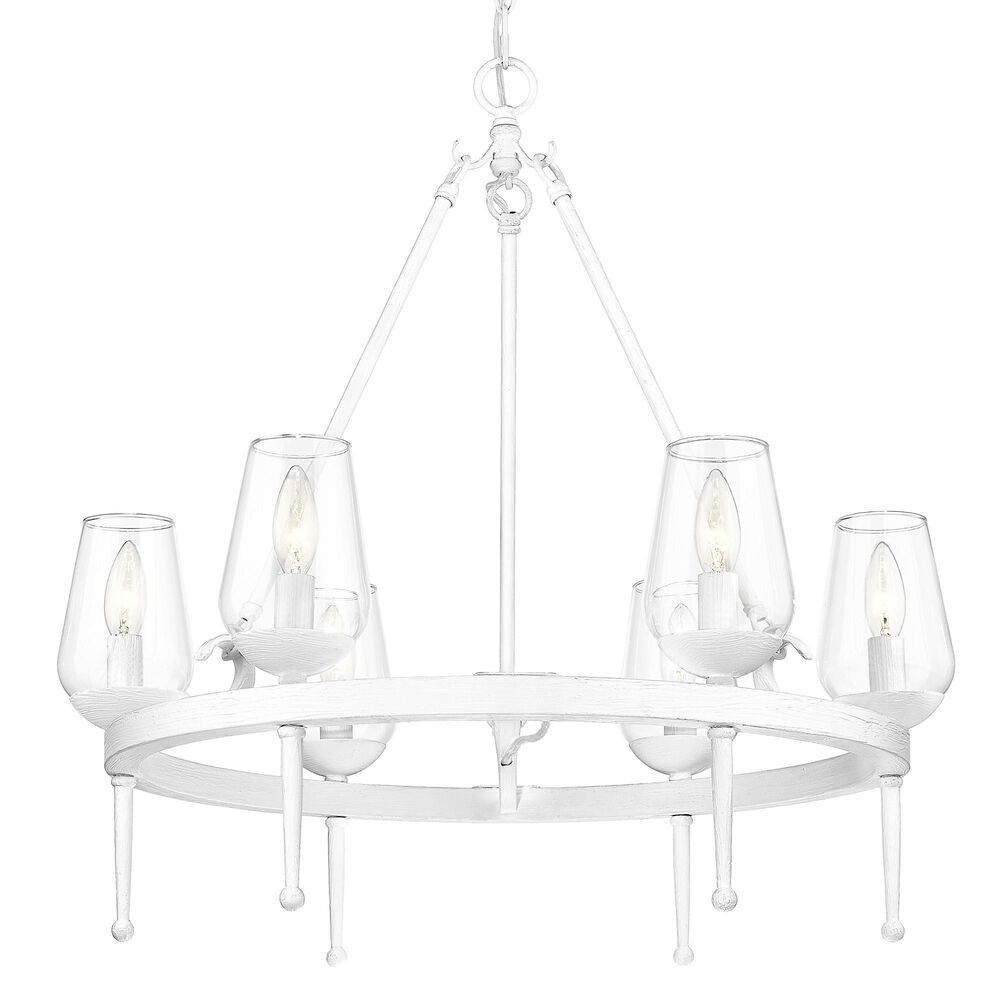 Golden Lighting Regent 6-Light Chandelier in Textured White Plaster, , large