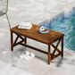 HOMLUX Patio Coffee Table with X Leg in Teak Oil, , large