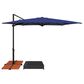 Garden Party 8.5" Cantilever Square Umbrella with Black Base in Indigo, , large