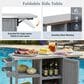Hearth and Haven Outdoor Kitchen Island Cart with Stainless Steel Top and Lockable Wheels in Gray, , large
