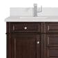 James Martin Vanities Brittany 60" Double Bathroom Vanity in Burnished Mahogany with 3 cm White Zeus Quartz Top and Rectangular Sinks, , large