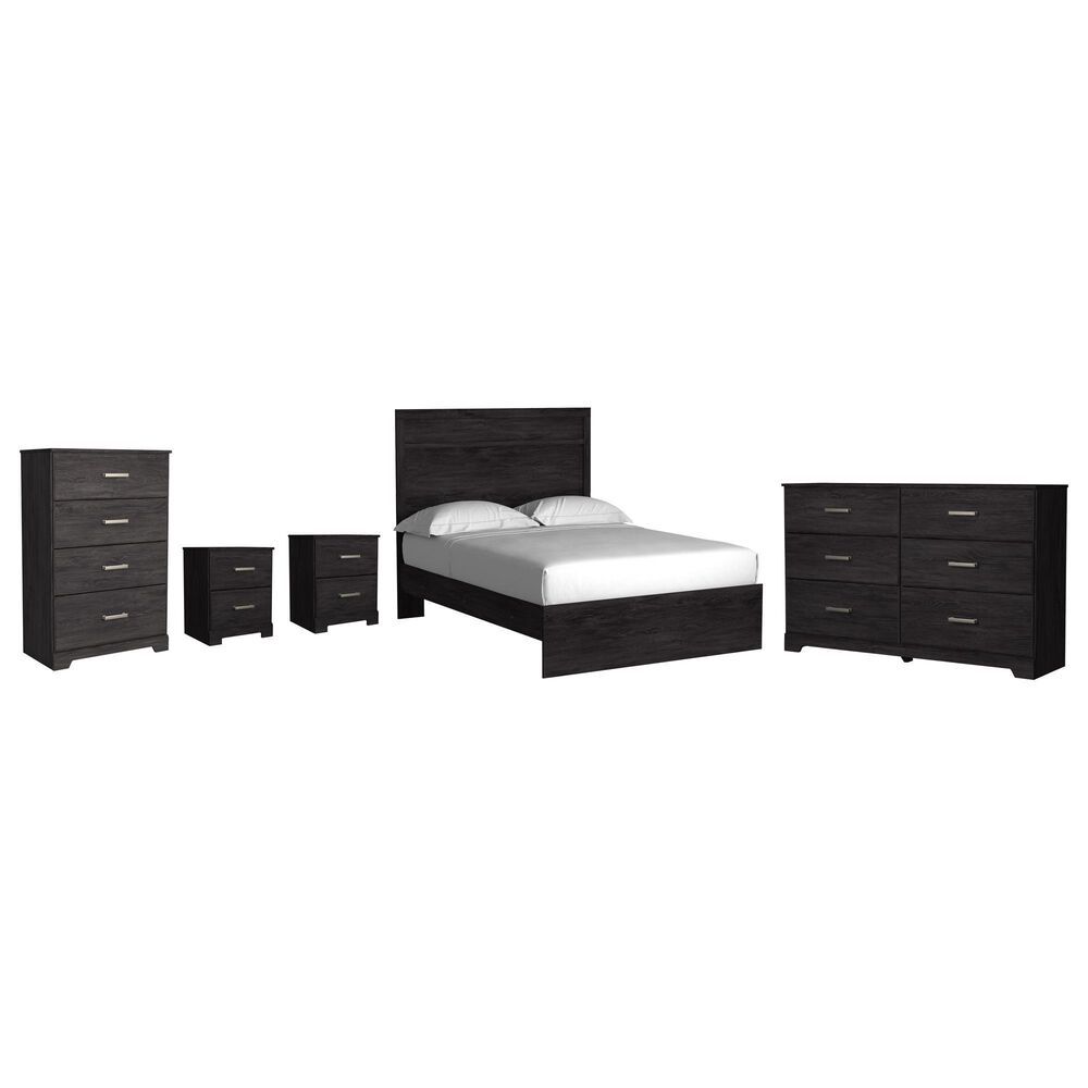 Ashley Belachime Full Panel Bed with Dresser Chest and 2 Nightstands in Dark Charcoal, , large