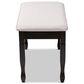 Baxton Studio Corey Dining Bench with Grey Cushion in Dark Brown, , large