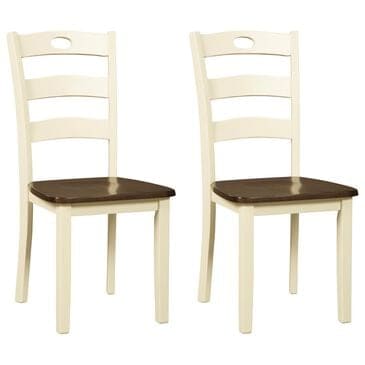 Ashley Woodanville Dining Chair in Cream and Brown (Set of 2), , large