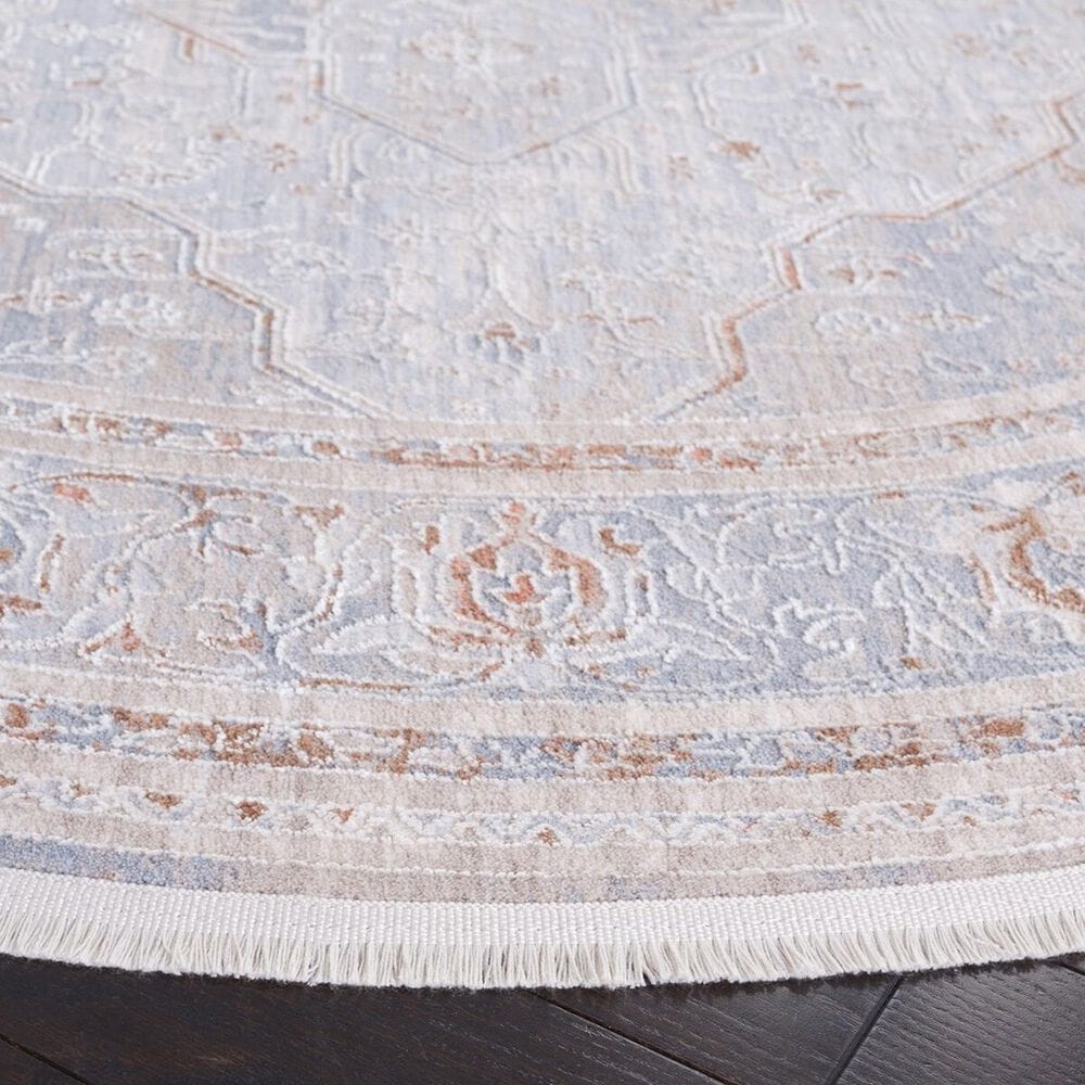 Safavieh Marmara MRM320B 6&#39;7&quot; Round Beige, Blue and Rust Area Rug, , large