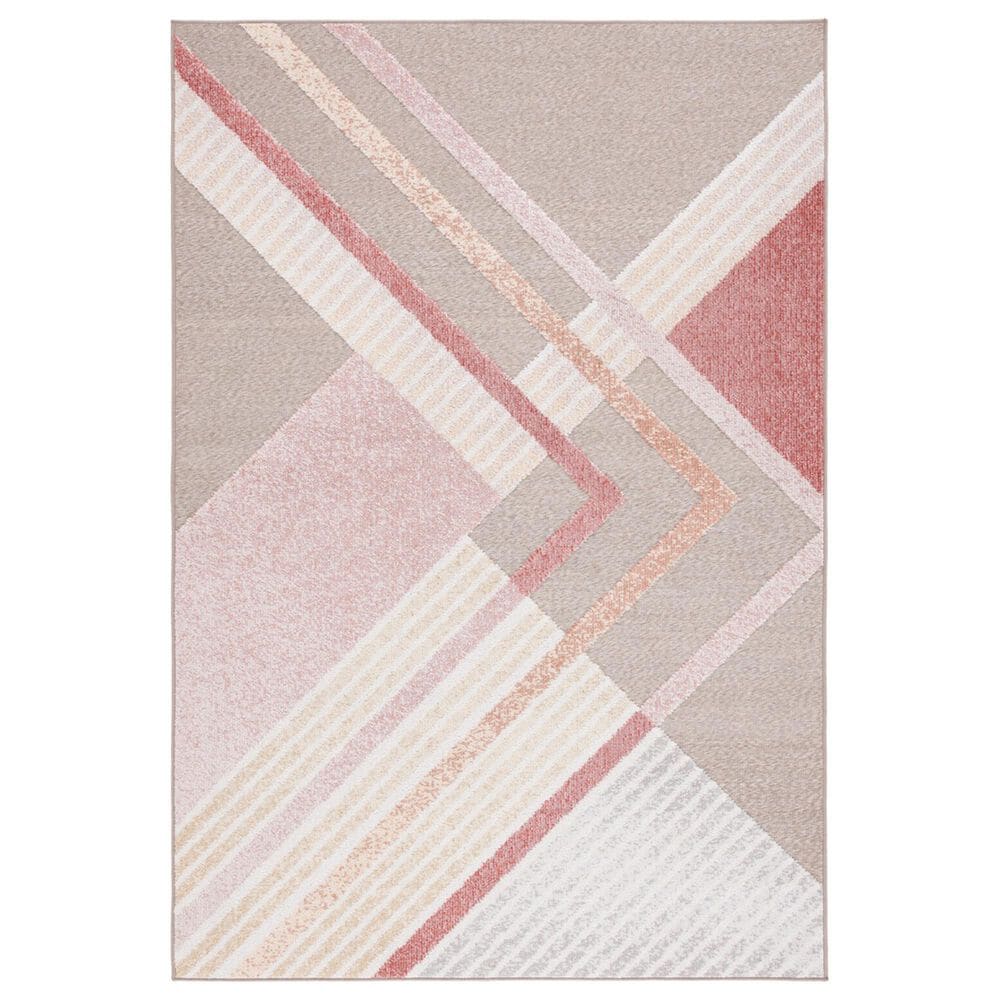 Safavieh Sarasota 8" x 10" Pink and Brown Indoor/Outdoor Area Rug, , large