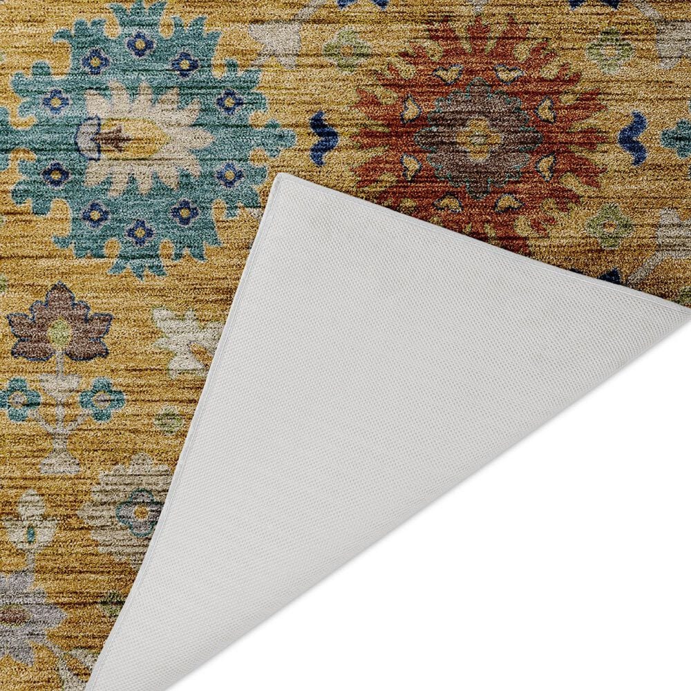 Dalyn Rug Company Silk Road Turmeric, Gold, Blue, Copper, Ivory, Taupe and Aloe 3&#39; x 5&#39; Area Rug, , large