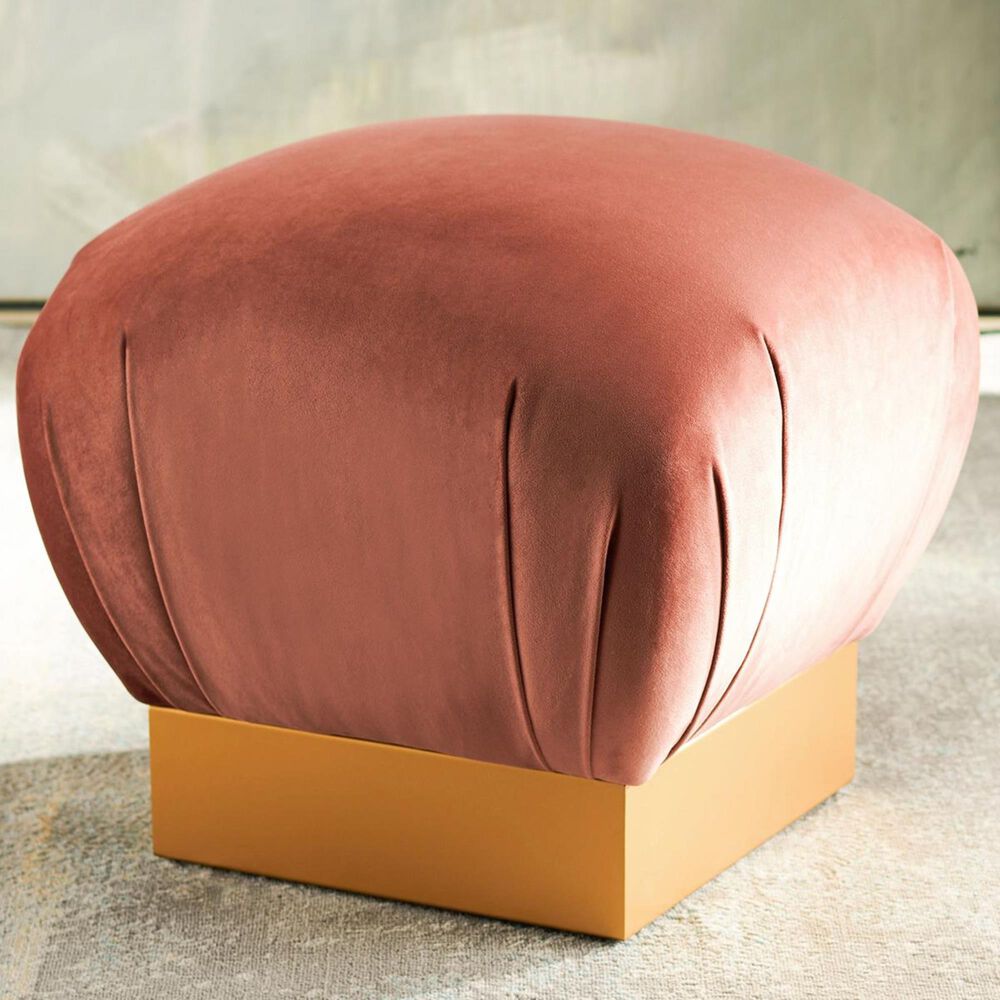 Safavieh Ophelia Ottoman in Dusty Rose and Gold, , large