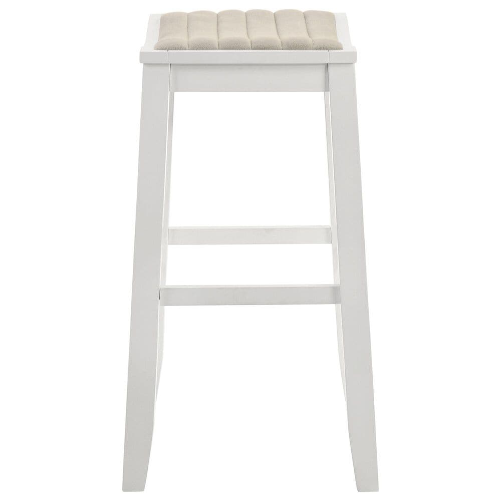 Armen Living Iyani Bar Height Stool in White, , large