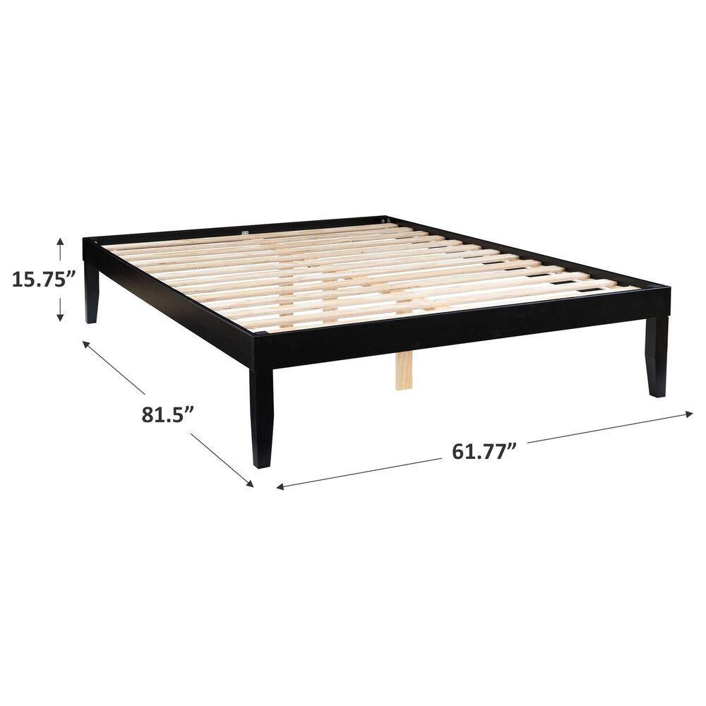 Linden Boulevard Polly Queen Platform Bed without Headboard in Black, , large