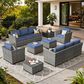 HOMLUX 12-Piece Patio Conversation Set in Denim Blue, , large