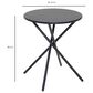 Hearth and Haven 3-Piece Outdoor Round Bistro Set with Beige Cushion in Black, , large