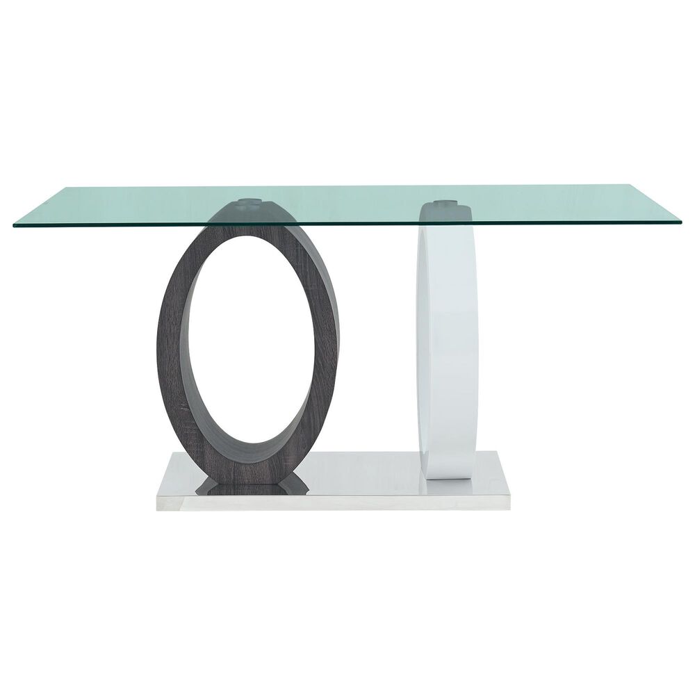 Global Furniture USA Dining Table in White, Silver, Dark Grey and Clear - Table Only, , large