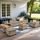 HOMLUX 7-Piece Modular Patio  Conversation Set in Dark Gray, , large