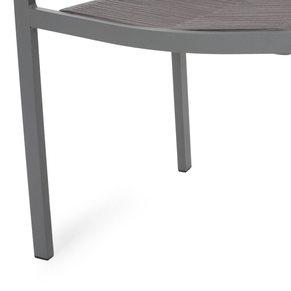 Hearth and Haven Outdoor Modern Aluminum Dining Chair with Dark Gray Rope Weave Seat in Gray &#40;Set of 2&#41;, , large