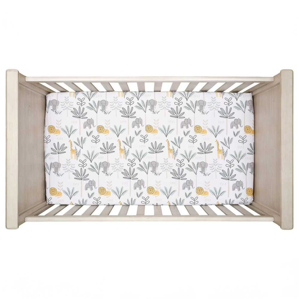 Lambs and Ivy Jungle Adventure 3-Piece Crib Bedding Set in Brown, Gray and White, , large