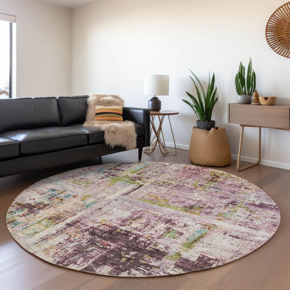 Dalyn Rug Company Nouveau NV2 8&#39; Round Lavender Indoor/Outdoor Area Rug, , large
