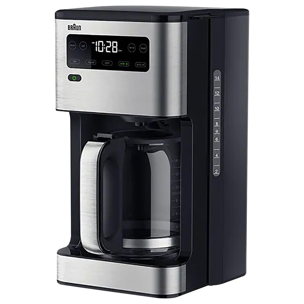 Braun 14-Cup PureFlavor Coffee Maker in Stainless Steel and Black, , large