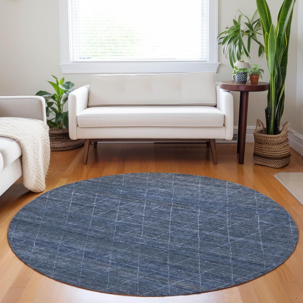 Dalyn Rug Company Burano BU3 8&#39; Round Navy Indoor/Outdoor Area Rug, , large