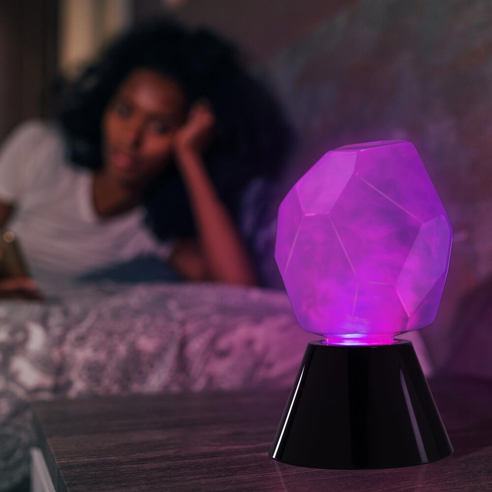 Enhance Tabletop Crystal Lamp with Swirling RGB Lighting in Multicolor, , large