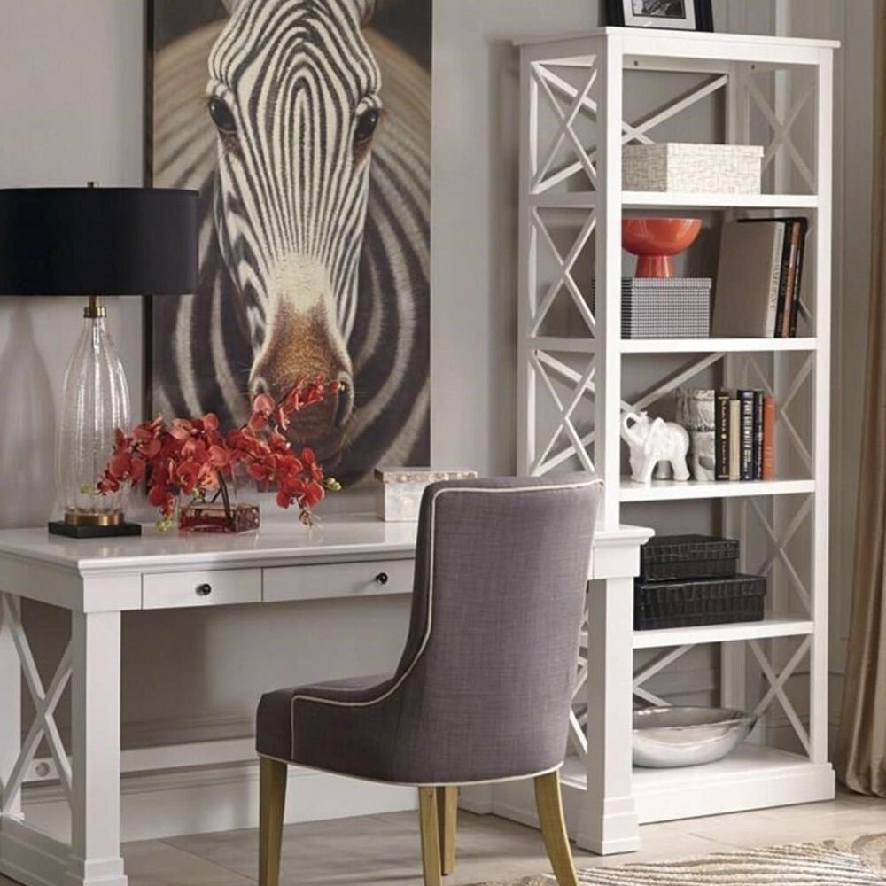 Living Essentials Johansson 5 Shelf Bookcase in Antique White, , large