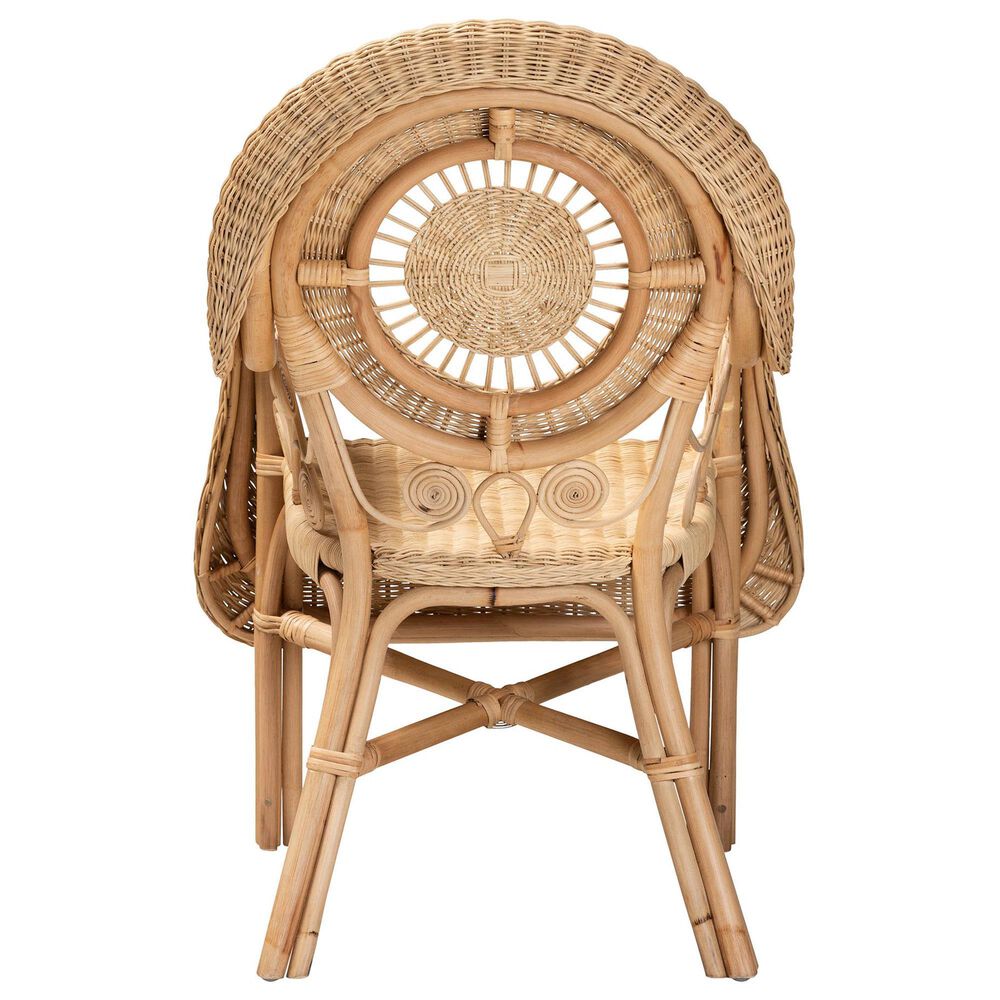 Baxton Studio Putri Rattan Arm Chair in Natural Brown, , large