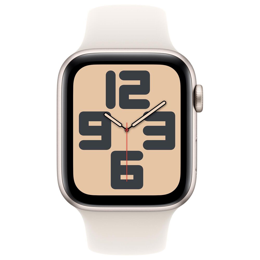 Apple Watch SE GPS + Cellular 44mm Starlight Aluminum Case with Starlight Sport Band - M/L, , large