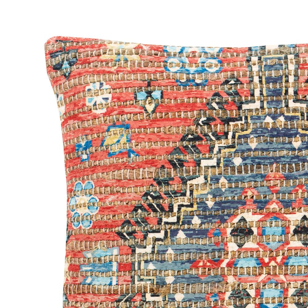Surya Coventry 18&quot; Square Throw Pillow in Red, Mustard, Dark Blue, Light Blue, Ink Blue and Deep Teal, , large