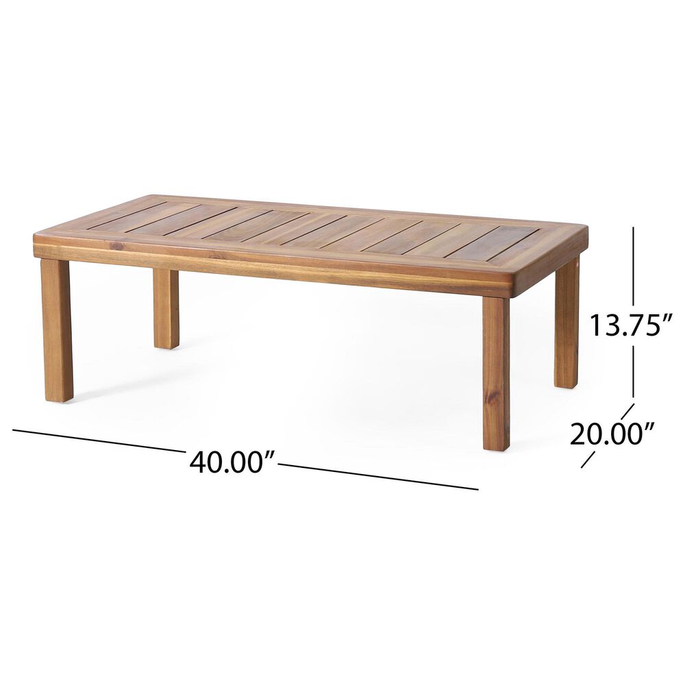 Hearth and Haven 2-Piece Patio Conversation Set with Cream Cushion in Teak, , large