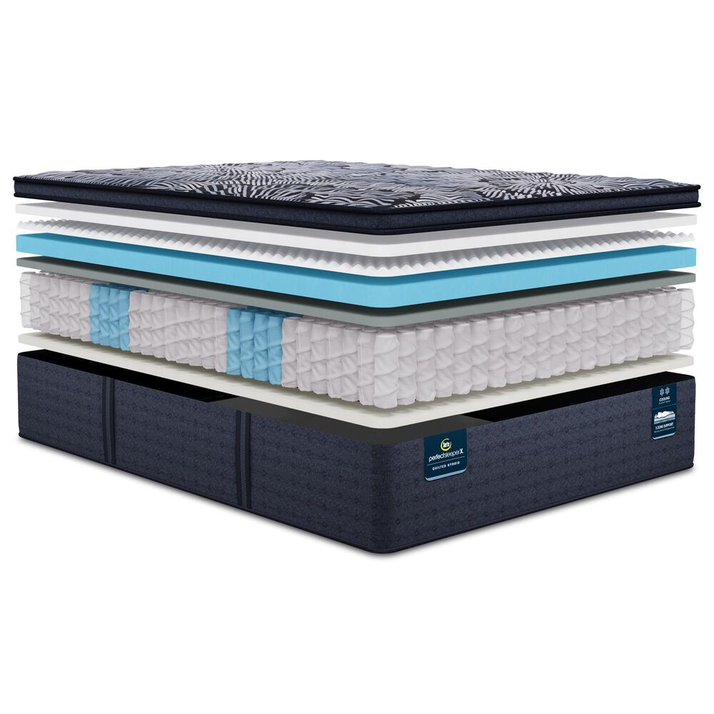 SERTA Lexton Medium Pillow Top Twin XL Mattress with Low Profile Box Spring, , large
