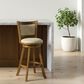 Armen Living Aiden Swivel Bar Height Stool with Light Scone Upholstery in Sepia Brown, , large