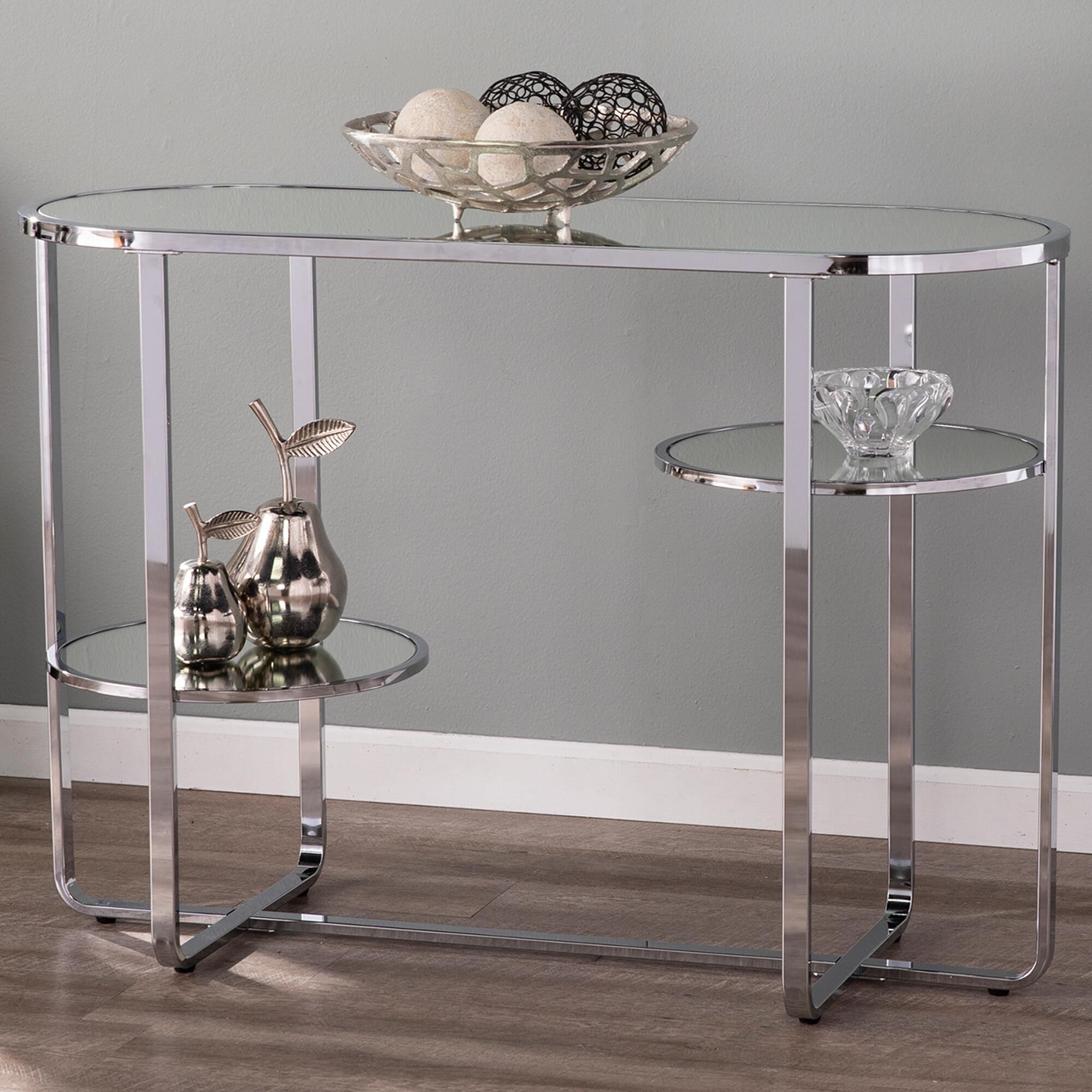 Low glass deals console table