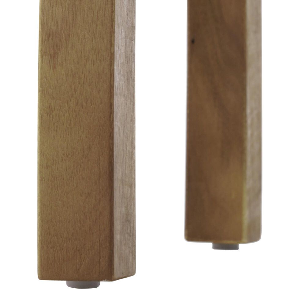 Hearth and Haven Selma Outdoor End Table with Slatted Top and Curved Legs in Natural Stained, , large