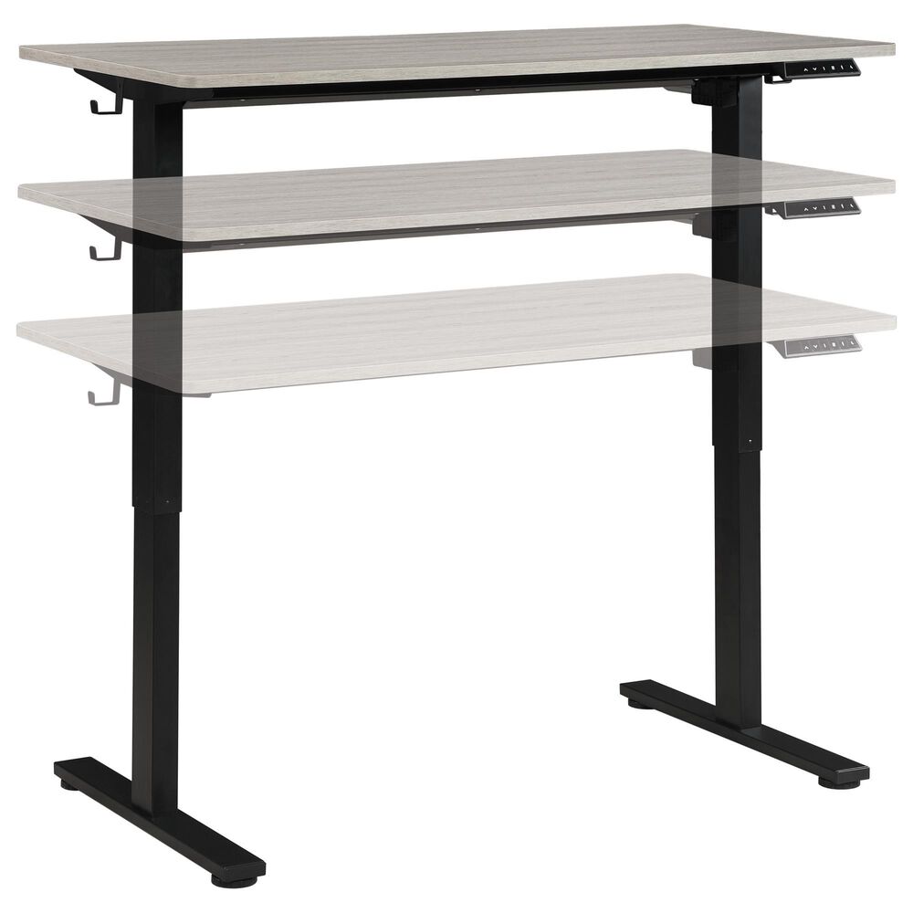 OSP Home Primo 48&quot; Electric Sit and Stand Desk in Black and Light Gray, , large