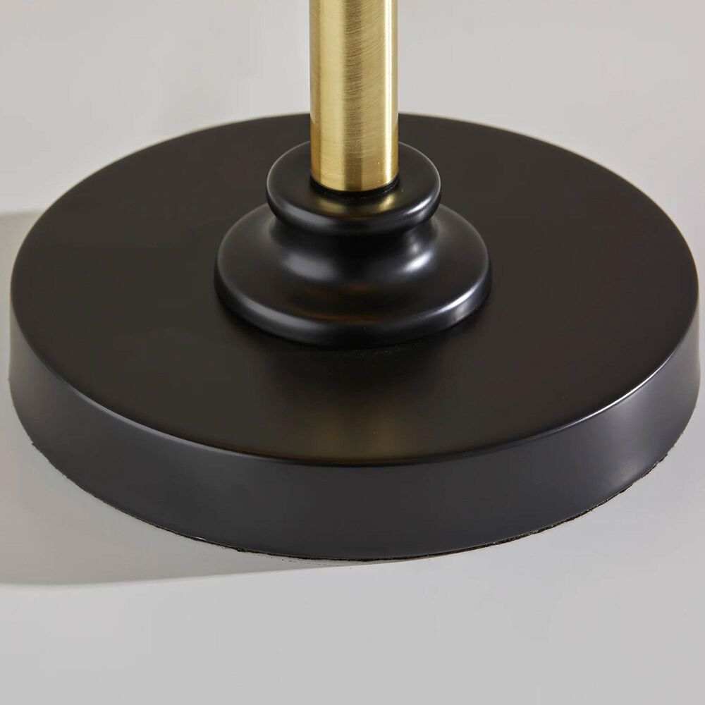 Adesso Cap Table Lamp in Black and Antique Brass, , large