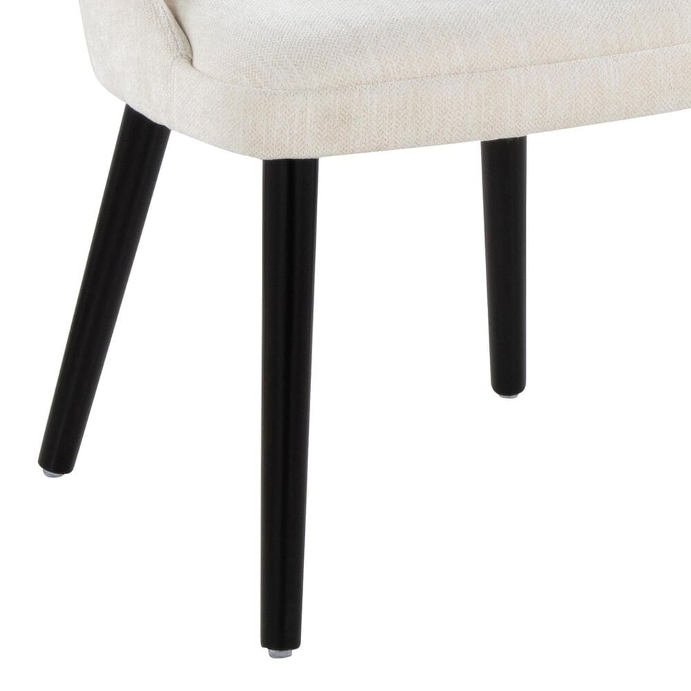 Lumisource Rina Side Chair with Cream Cushion in Black &#40;Set of 2&#41;, , large