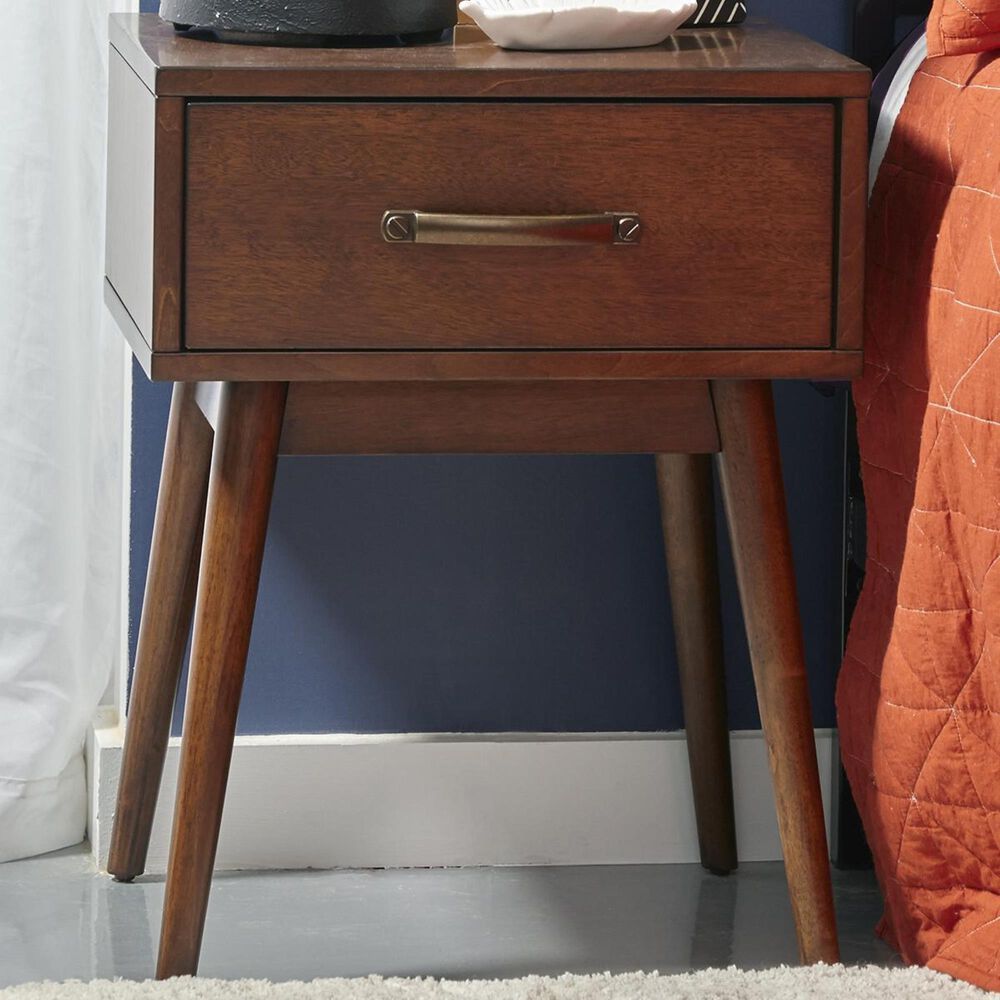 Accentric Approach Accentric Accents Mid Century Modern End Table in Brown Honey, , large