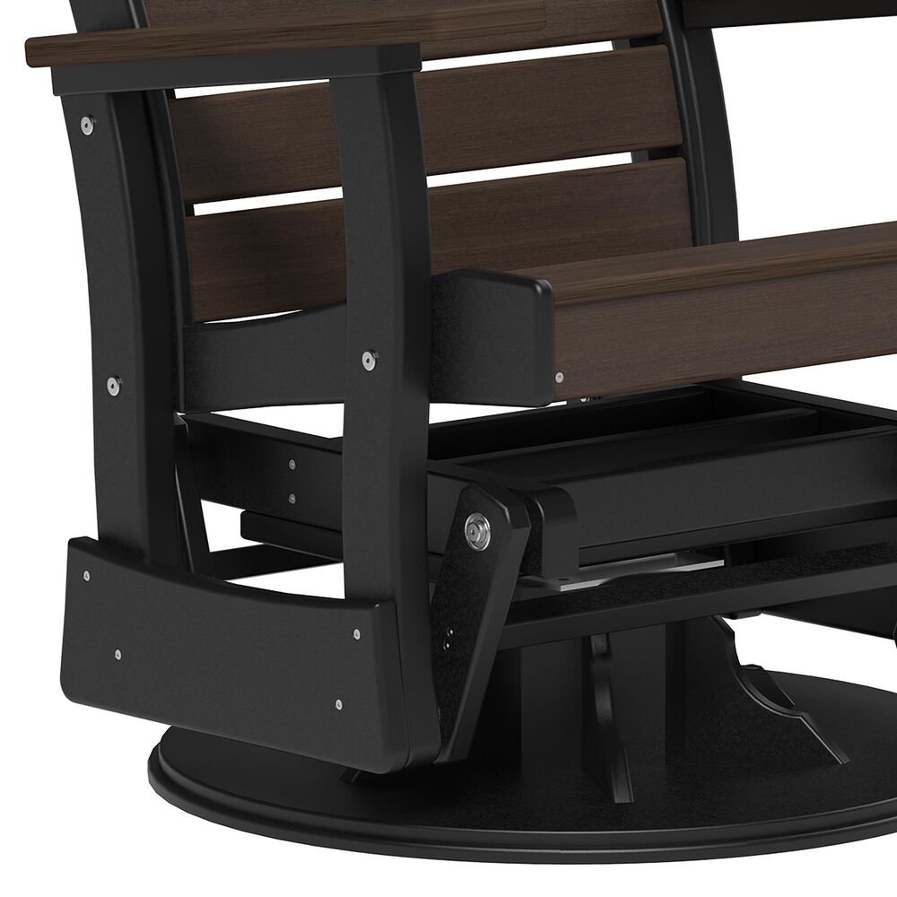 Amish Orchard 2' Outdoor Contour Swivel Glider Chair in Brazilian Walnut and Black, , large
