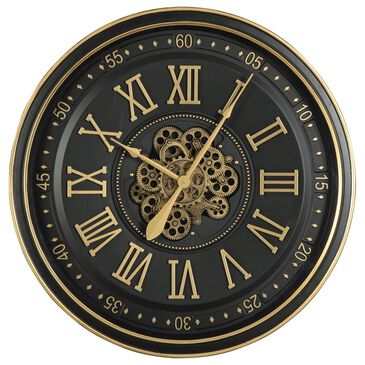Ashley Dairton Wall Clock in Black and Gold, , large