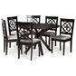Baxton Studio Sadie 7-Piece Dining Set in Grey/Dark Brown, , large