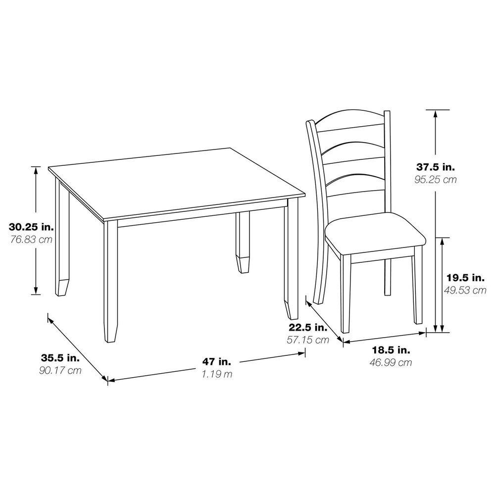 Valor Living West Lake 5-Piece Rectangular Dining Set in Antique Natural and Grey, , large