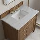 James Martin Brittany 36" Single Bathroom Vanity in Pecan with 3 cm Ethereal Noctis Silestone Top and Rectangular Sink, , large