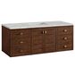 James Martin Vanities Amberly 60" Single Bathroom Vanity in Mid-Century Walnut with 3 cm Victorian Silver Quartz Top and Rectangular Sink, , large