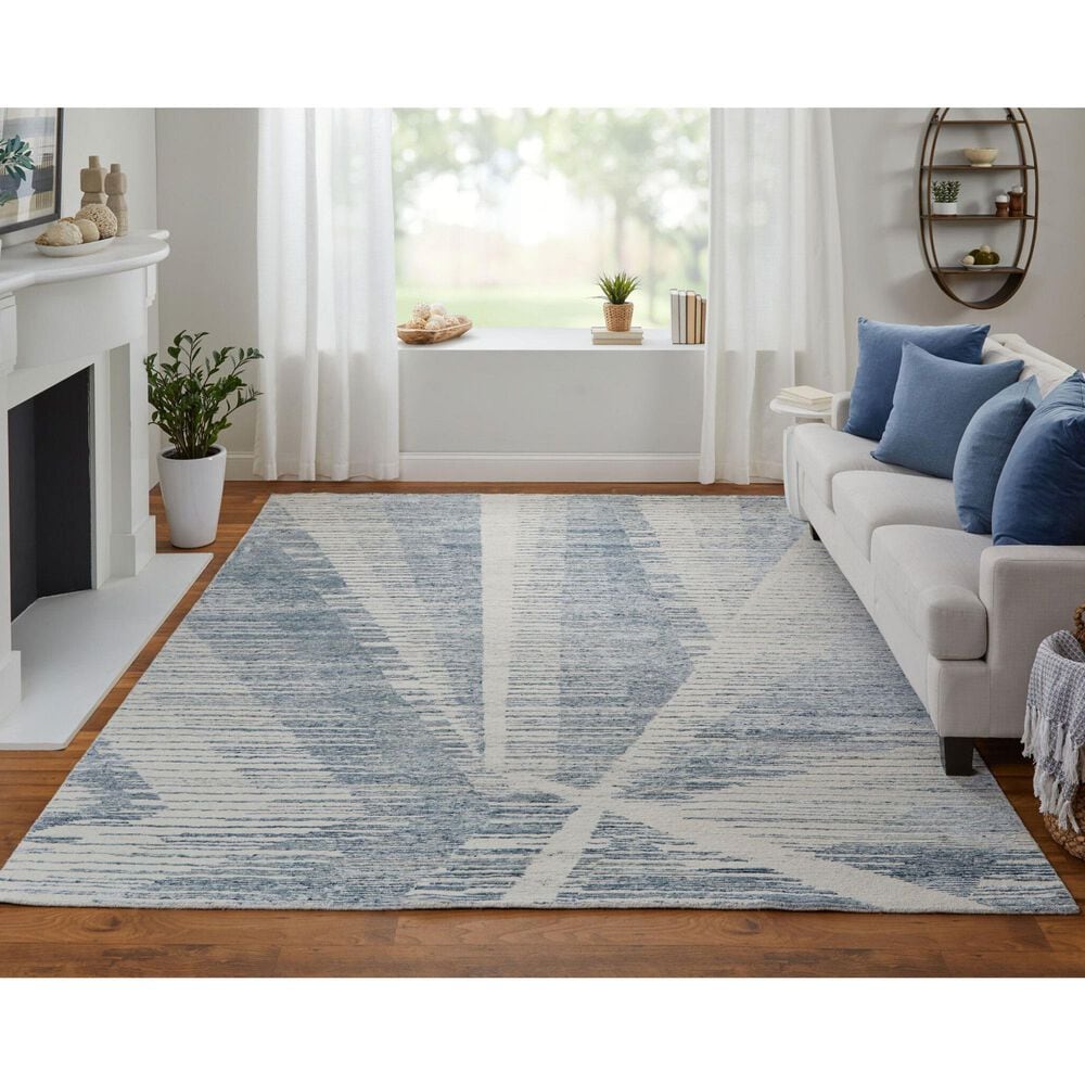 Feizy Brighton 8&#39;6&quot; x 11&#39;6&quot; Blue and Ivory Area Rug, , large