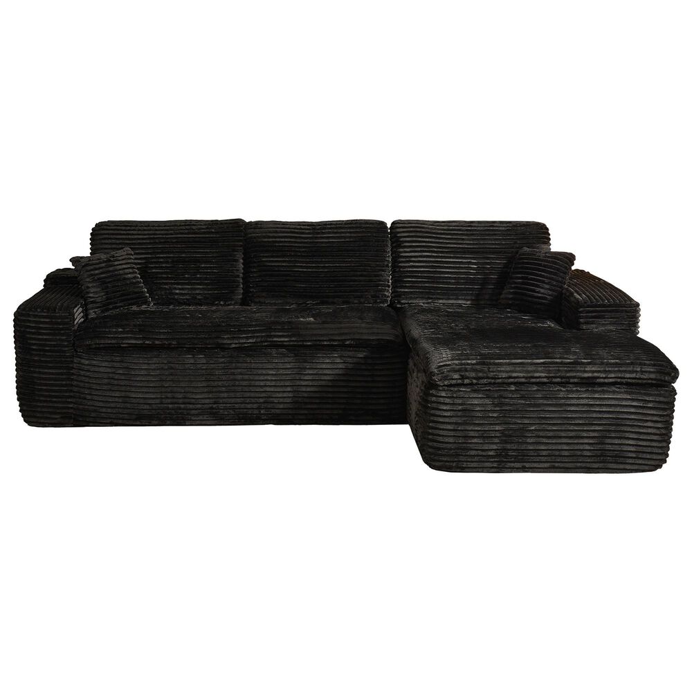 HOMLUX 105.5" Zero Assembly Sofa with Ergonomic Chaise Sectional in Black, , large