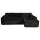 HOMLUX 105.5" Zero Assembly Sofa with Ergonomic Chaise Sectional in Black, , large