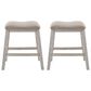 Ashley Skempton Upholstered Counter Stool in Distressed White and Light Brown (Set of 2), , large