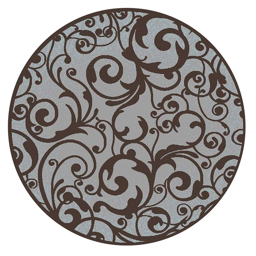 Radici USA Pisa 1845 7'10" Round Grey Area Rug, , large
