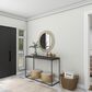Maple and Jade 32" Round Wall Mirror in Golden Brown and White, , large